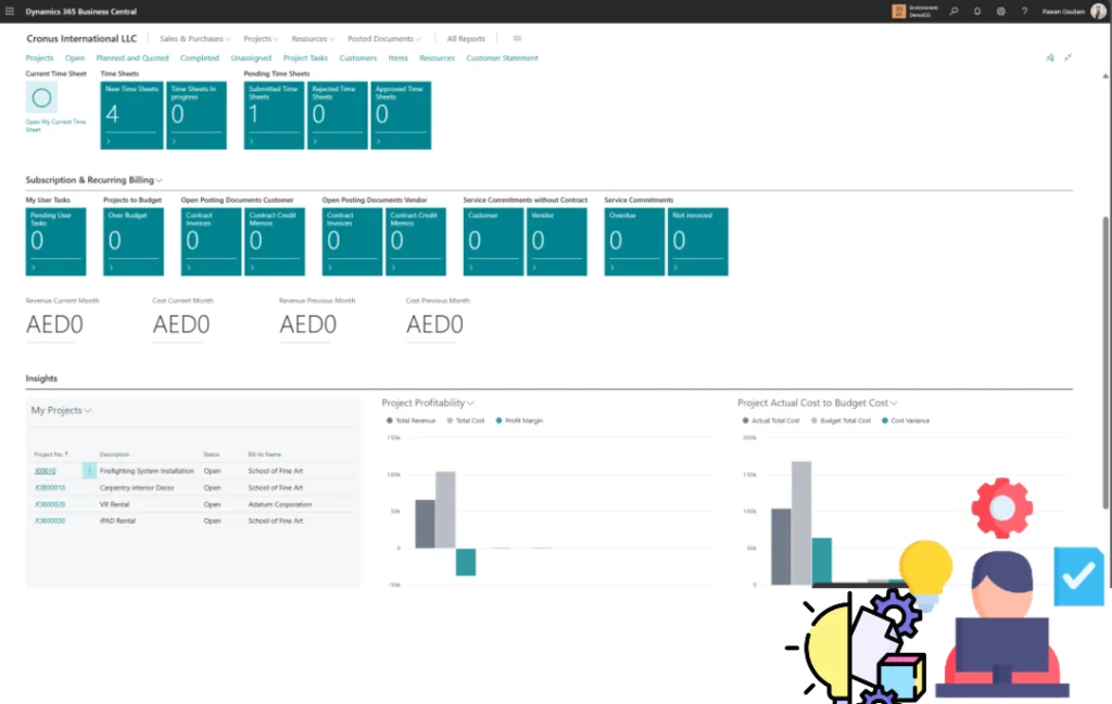 project management for Microsoft Dynamics 365 Business Central