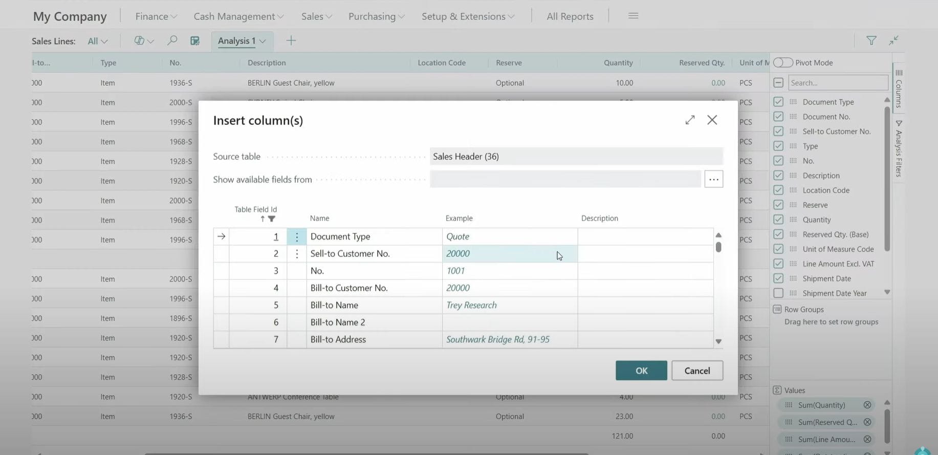 steps to add fields in Microsoft D365 BC